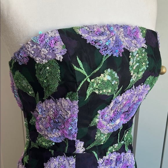 Milly Kait Sequined Midi Dress Purple Hydrangeas | 4 - Picture 5 of 9